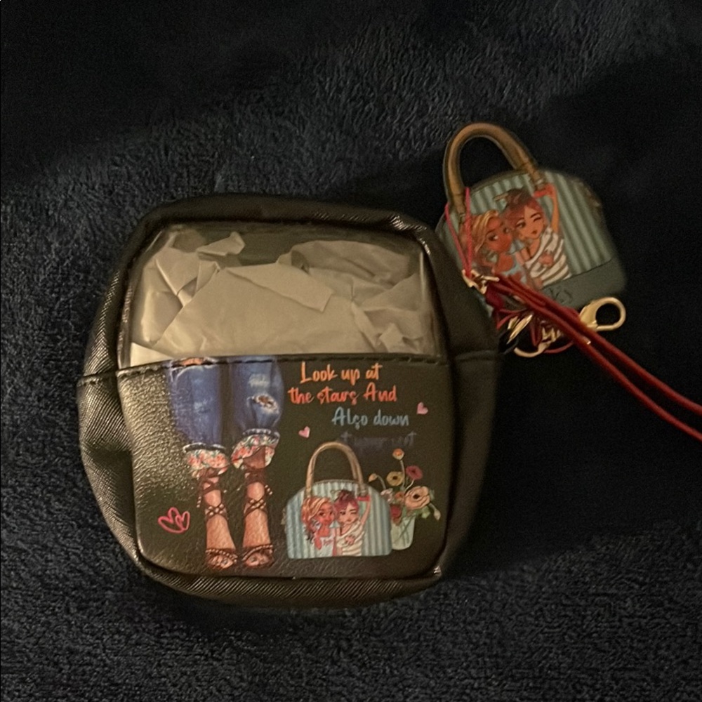 Black Pouch With Graphic Design By Nikki Lee View 2
